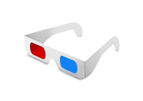 3d glasses on white background Stock Photos