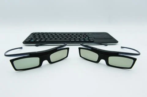 3d glasses on white background Stock Photos