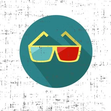 3d glasses on a white background with screen texture grunge retro vector Stock Illustration