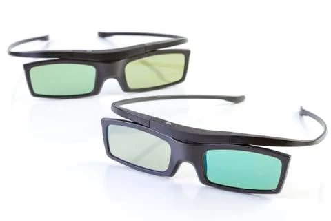 3d glasses on white Stock Photos