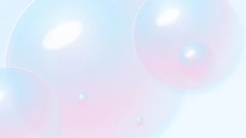 3d Glassmorphic Iridescent Bubble Spheres Abstract Background in Royal Blue.. Stock Illustration