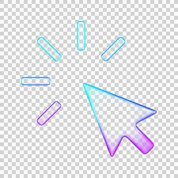 3D glassmorphism arrow cursor with loading circle. Minimal glossy digital i.. Stock Illustration