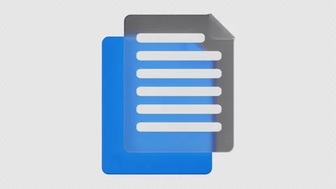 3D Glassmorphism Document Icon Animation, Green Screen Stock Footage 312079481