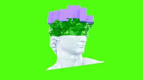 3d glitch of David head on green screen background. Stock Footage 217415705