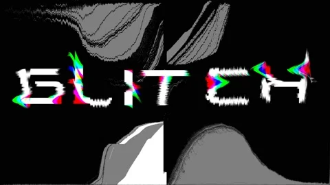 3D GLITCH pixel font message on malfunction screen background, loop Stock Footage 119176115