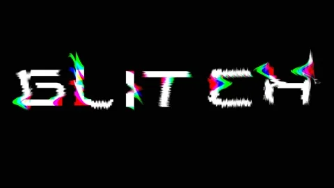 3D GLITCH text with glitch font, loop Stock Footage 119175811