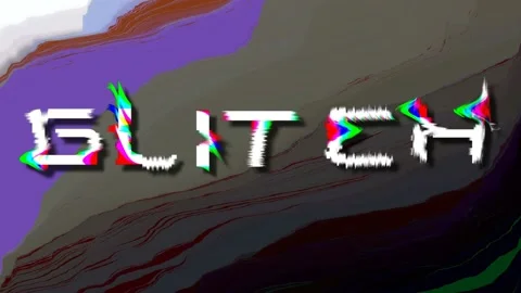 3d GLITCH text, pixel waves tv computer screen damages, anaglyph effect, loop Stock Footage 119176221