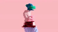 3D Glitch Of Venus De Milo On Pink Background. Concept Of Nft Technology. Stock Footage