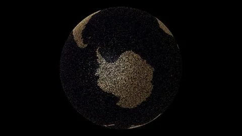 3D Glitter Earth on black background. Arctic Stock Illustration
