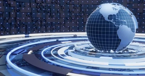 3D Global Digital map. Futuristic cosmic planet globe. Sci Fi looped animation. Stock Footage 195417513