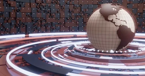 3D Global Digital map. Futuristic cosmic planet globe. Sci Fi looped animation. Stock Footage 195417516