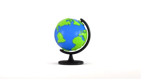 3d global map with stand animation Stock Footage 316483517