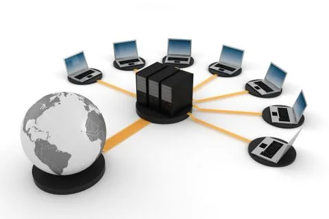 3d global network Stock Illustration