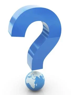 3d global question mark Stock Illustration