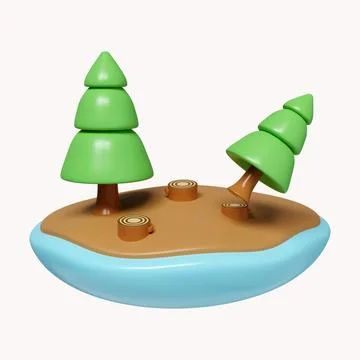 3d Global warming problems. deforestation. icon isolated on white background. 3d Illustrazione stock
