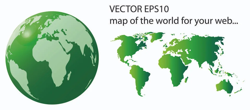 3d globe and map of the world Stock Illustration