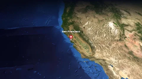 3D Globe Animation of Commercial Flight from San Francisco to Paris Stock Footage 334101898