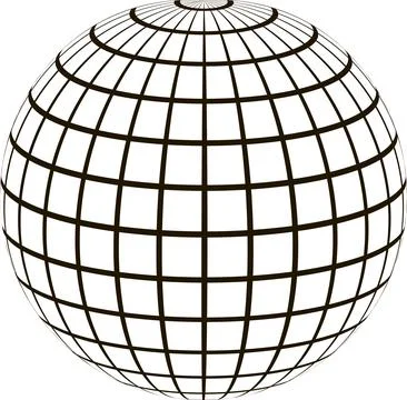 3d globe coordinate grid Meridian parallel, field lines Meridian parallel 스톡 일러스트