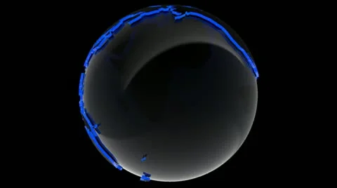 3D Globe Earth Blue Margin Stock Footage 11339732