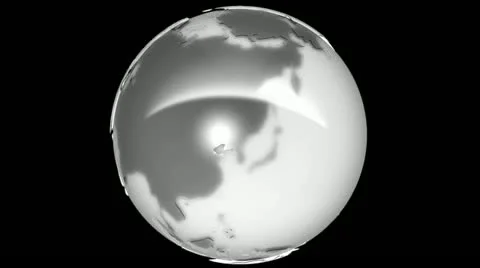 3D Globe Earth Glass White Stock Footage