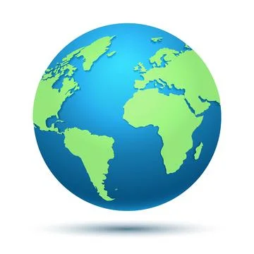3d Globe Emblem Isolated on White Background Stock Illustration