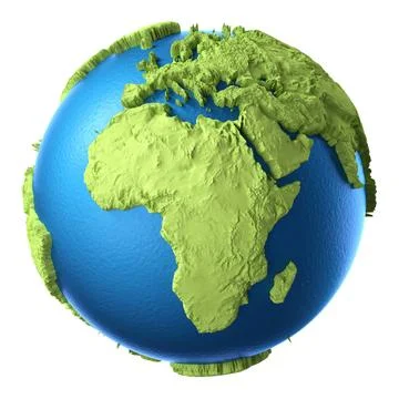 3D Globe Globe 3d isolated on white background. Continent Africa. Elements... Stock Photos