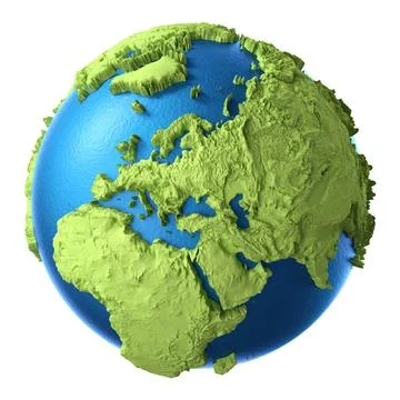 3D Globe Globe 3d isolated on white background. Continent Europe. Elements... Foto stock