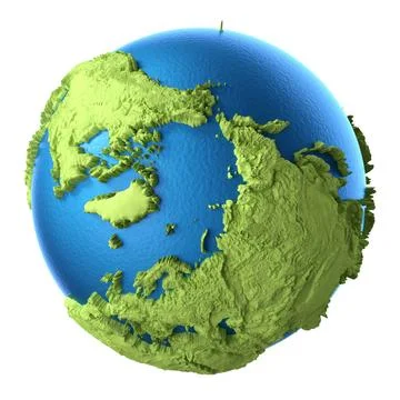 3D Globe Globe 3d isolated on white background. North Pole. Elements of th... Stock Photos
