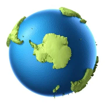 3D Globe Globe 3d isolated on white background. South Pole. Elements of th... Stock Photos