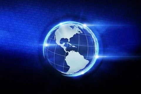 3d globe illustration and digital data background イラスト素材