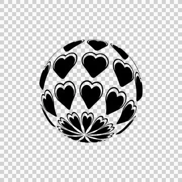 3d globe love pattern element decoration vector 库存插图