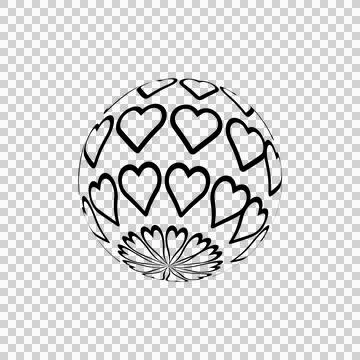 3d globe love pattern element decoration clipart 스톡 일러스트