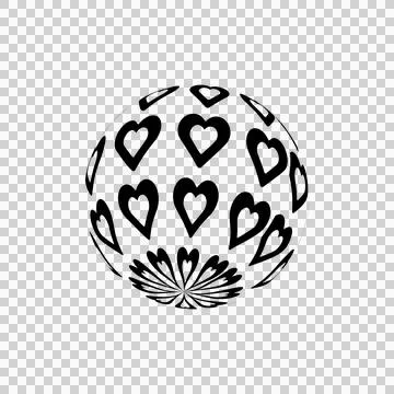 3d globe love pattern element decoration graphic 스톡 일러스트