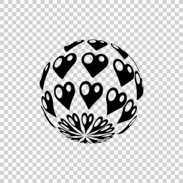 3d globe love pattern element decoration isolated Illustrazione stock