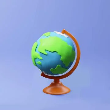 3d globe model at school. Stock Illustration