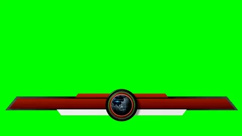 3D Globe News Lower Third Red Banner Overlay Green Screen Animation Template.. Stock Footage 347269331