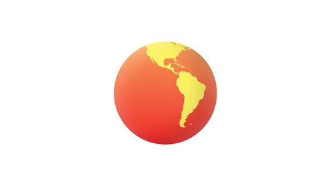 3D Globe Rotating Showing Asia and South America – Warm Light Stock-Footage 332710080