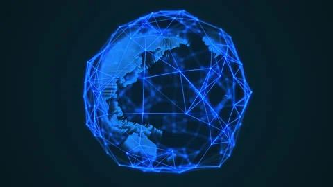 3D globe rotating Technology earth with network connection 4k Stock Footage 172022491