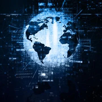 3D globe techno background Illustration
