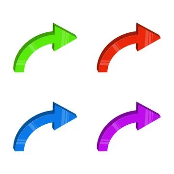 3d glossy arrow set vector design isolated on white background Stock Illustration