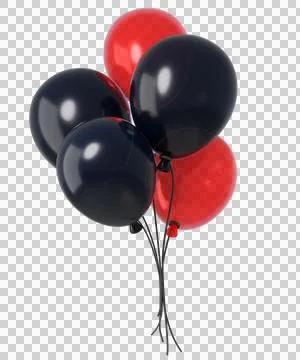 3d glossy black and red balloons Stock Illustration