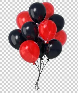 3d glossy black and red balloons Stock Illustration