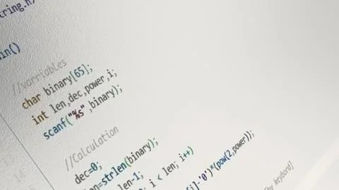 3D Glossy Black C programming HD wallpaper in VS Code Stock Illustration