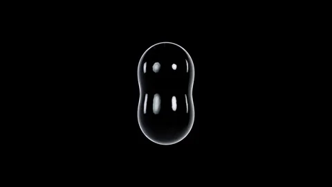 3D Glossy Black Spheres Merging and Separating - Seamless Loop Stock Footage 340514958