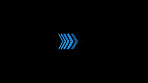 3d glossy blue chevron arrow right loading progress bar on the transparent bg Stock Footage 342368899
