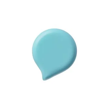 3D glossy blue empty speech bubble, vector render round text bubble, volume Stock Illustration