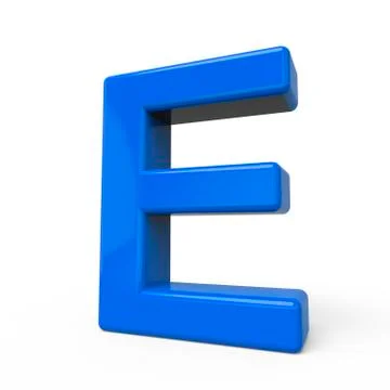 3d glossy blue letter E Stock-Illustration