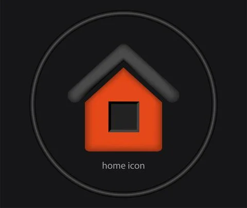 3D Glossy button for web icon, home icon. Vector illustration Illustrazione stock