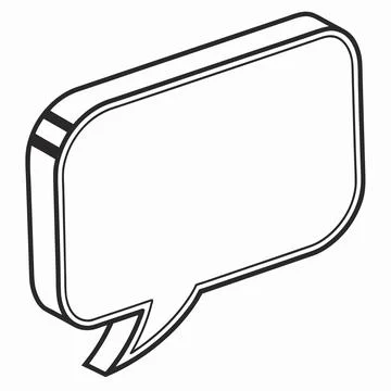 3D Glossy Chat Bubble Icon Isolated on White Stock Illustration