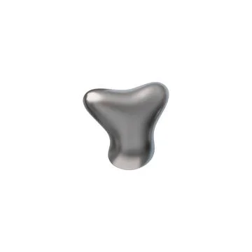 3D glossy chrome liquid blot Y shape, metallic blob splash in Y2K style, vector 스톡 일러스트